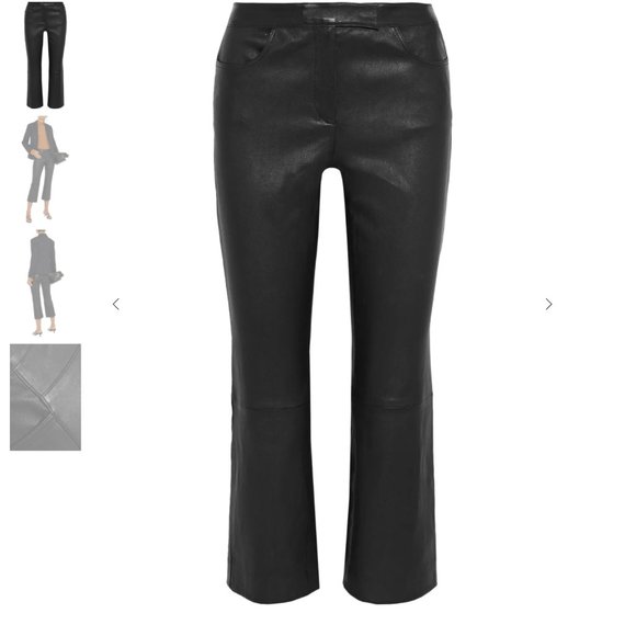 THEORY Leather kick-flare pants - Picture 1 of 7